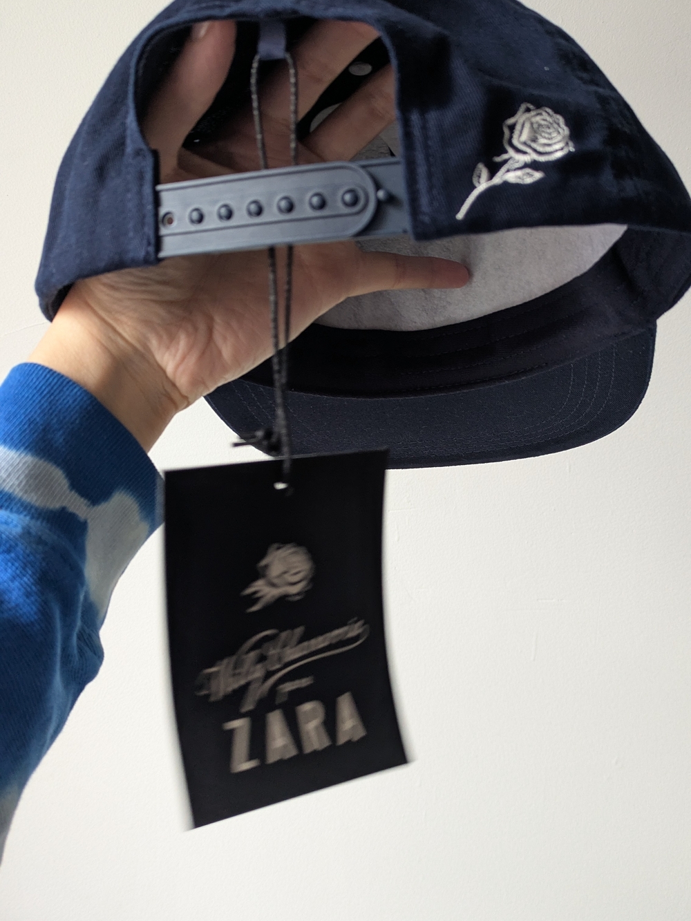 NWT WILLY CHAVARRIA  Zara Navy and White Baseball Cap with Embroidered Labels - Picture 6 of 12